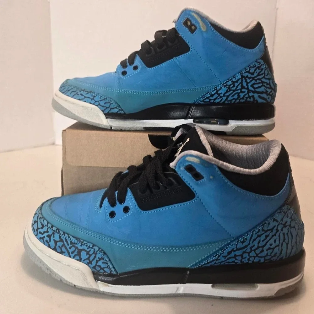 2014 Air Jordan 3 Retro Dark Powder Blue/Black-Wolf Grey-White Grade School